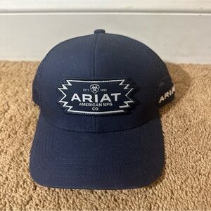 Ariat Western Mens Cap Baseball Hat American MFG Co Logo Patch Navy Adjustable